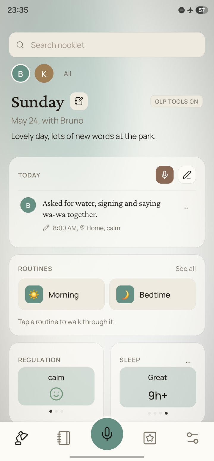 nooklet on a phone